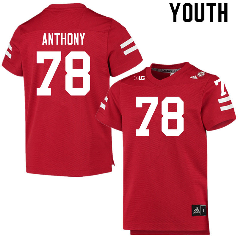 Youth #78 Hunter Anthony Nebraska Cornhuskers College Football Jerseys Sale-Scarlet